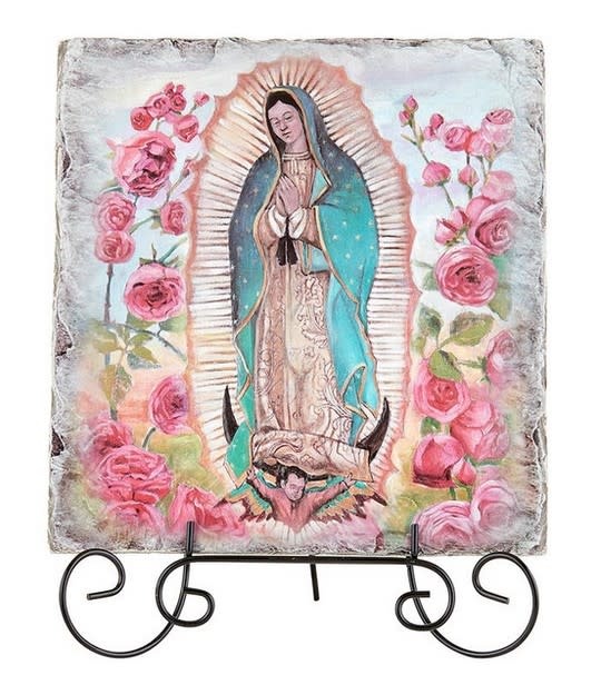 Our Lady of Guadalupe Tile Plaque w/Stand