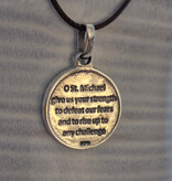 St Michael Sterling Silver Round Pendant