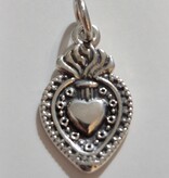 Sacred Heart Sterling Silver Charm