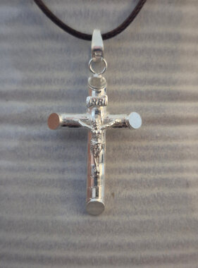 Sterling Silver Crucifix Pendant 1"