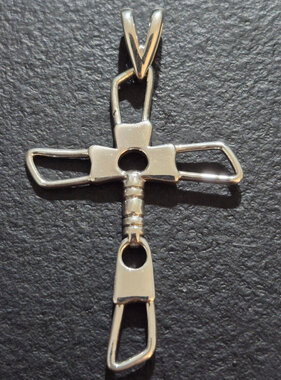 Fisher of Men Sterling Silver Cross Pendant
