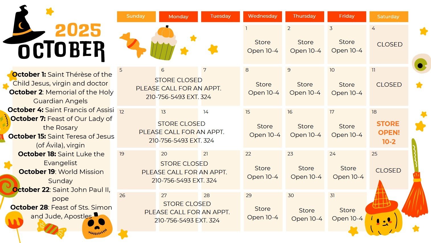 October Calendar 