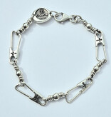 Large Link Original w/ Crosses Bracelet Sterling Silver 9"