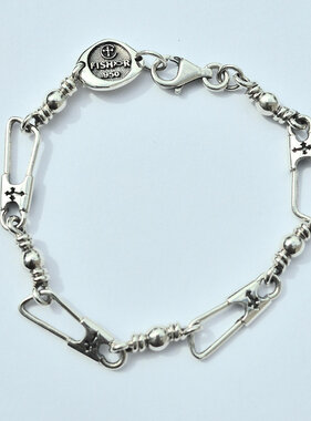 Large Original Link w/ Crosses Bracelet Sterling Silver 9"
