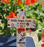 Faith, Hope, Love Easel Cross