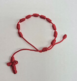 Red Corded Rosary Bracelet