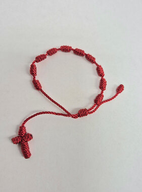 Red Corded Rosary Bracelet