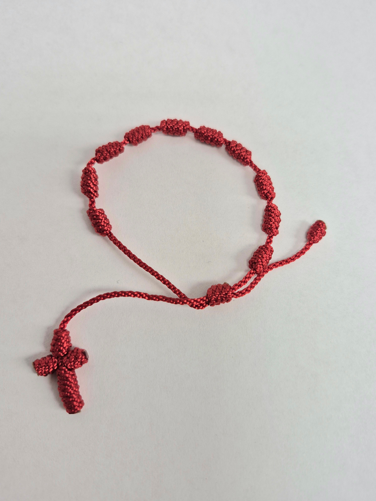 Red Corded Rosary Bracelet