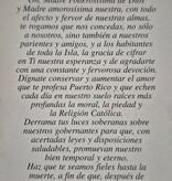 Oracion a N.S. de la Divina Providencia