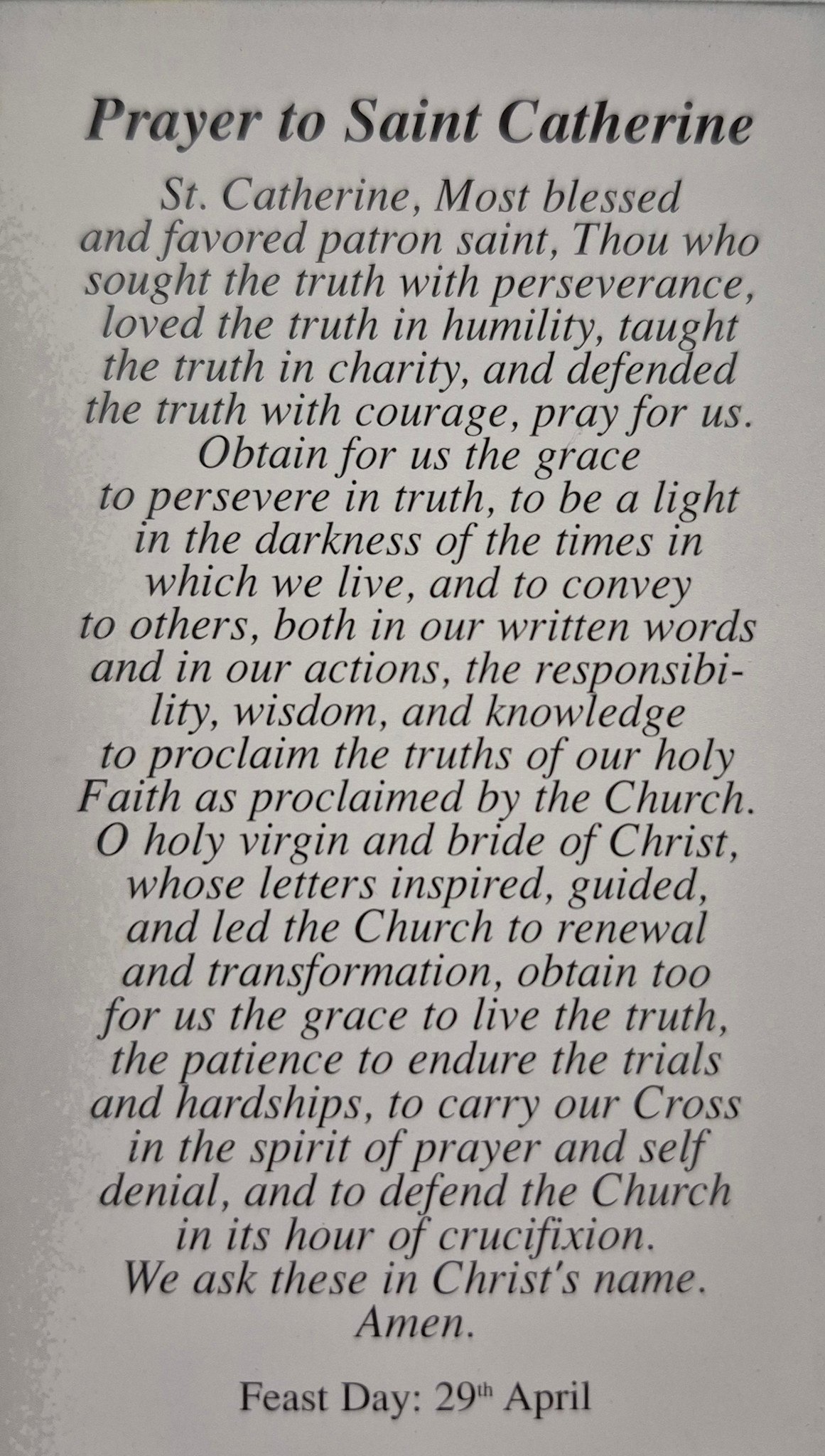 Prayer to Saint Catherine