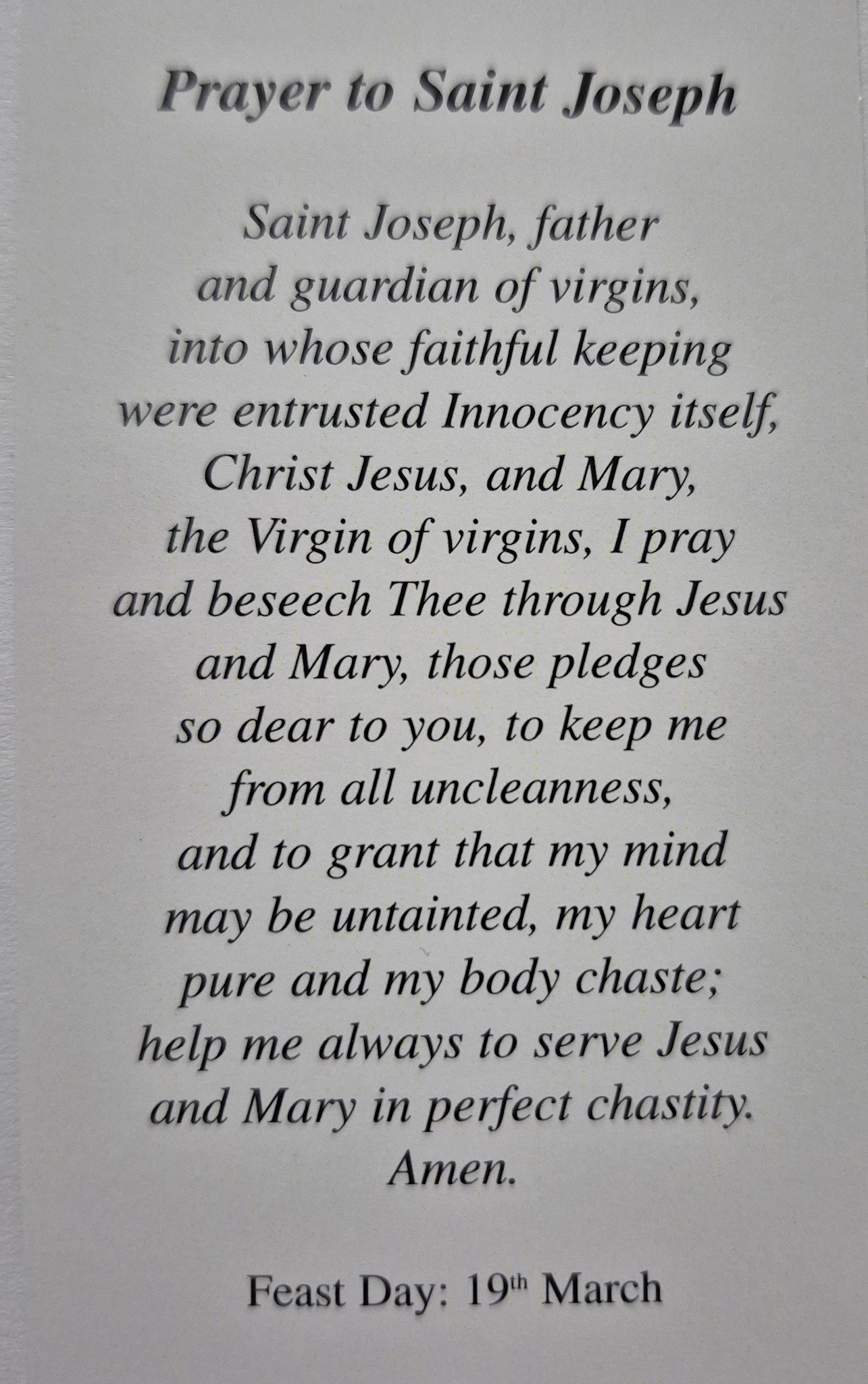 Prayer to Saint Joseph