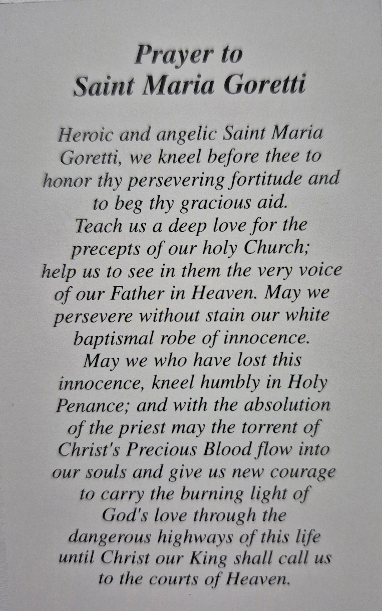 Prayer to Saint Maria Goretti