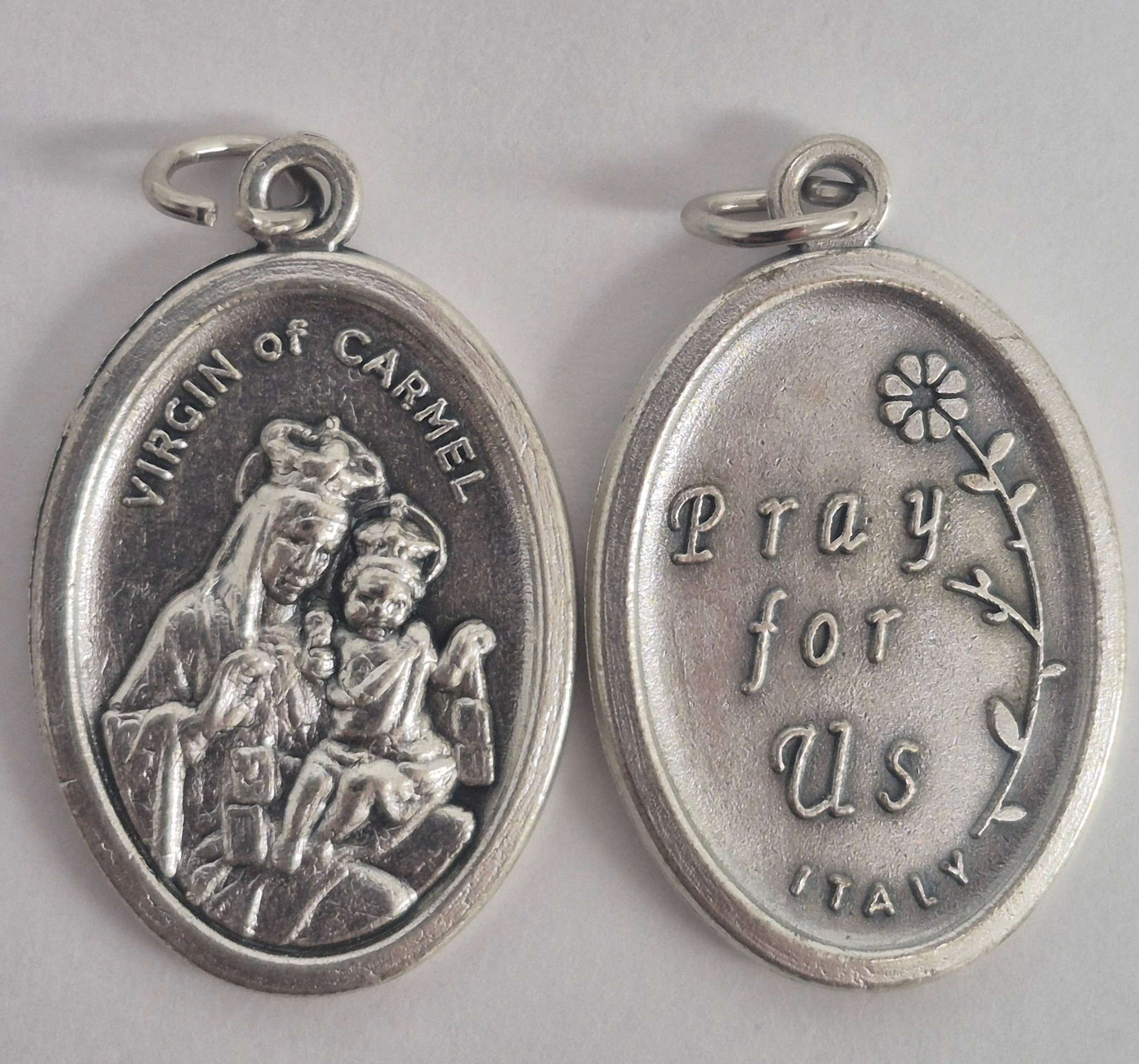 Our Lady of Mt. Carmel Oxidized Medal