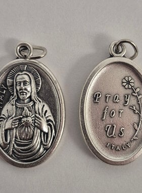 Sacred Heart Oxidized Medal