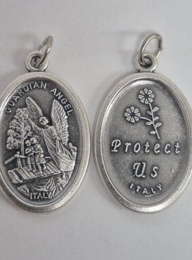 Guardian Angel Oxidized Medal