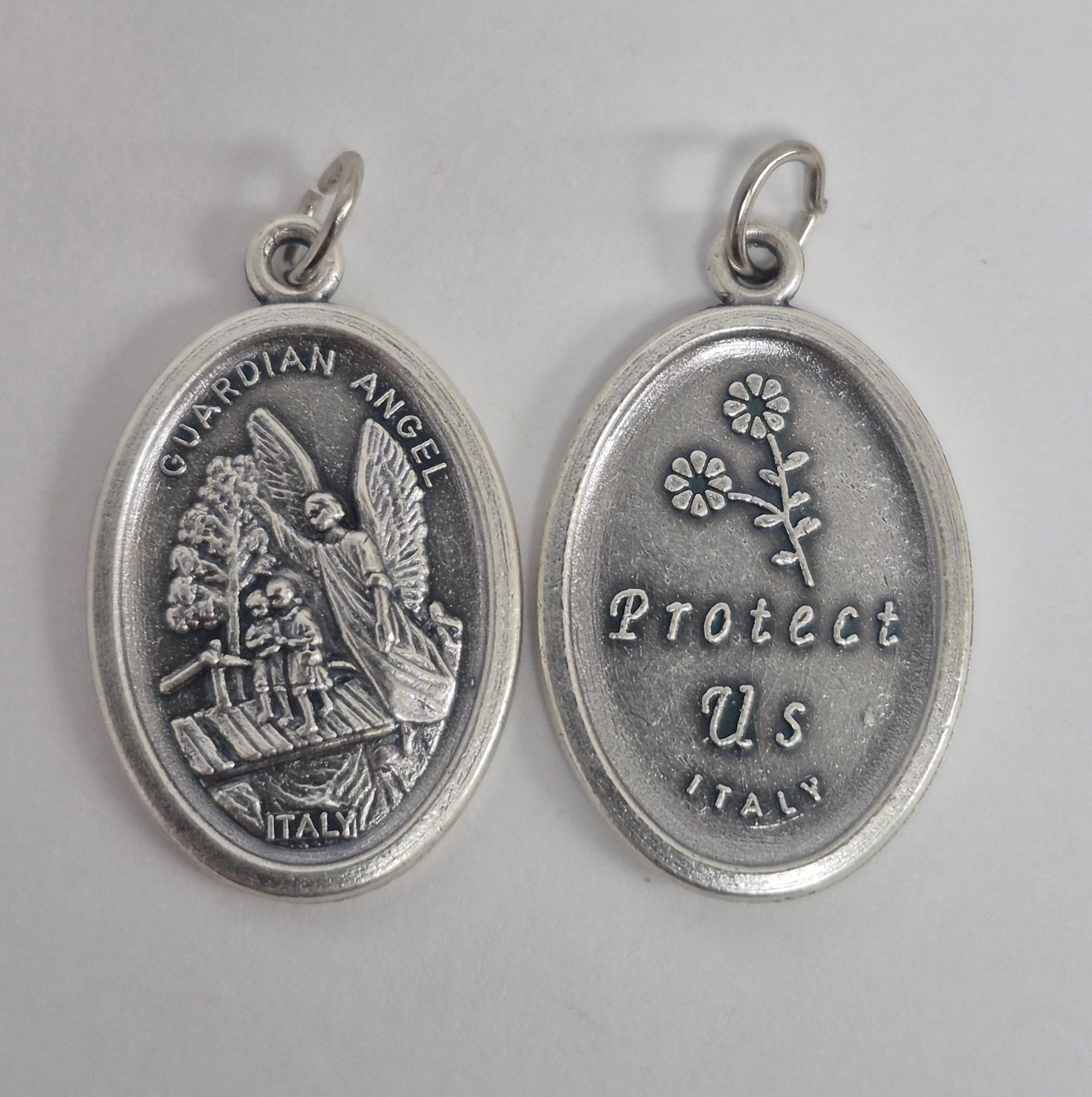 Guardian Angel Oxidized Medal