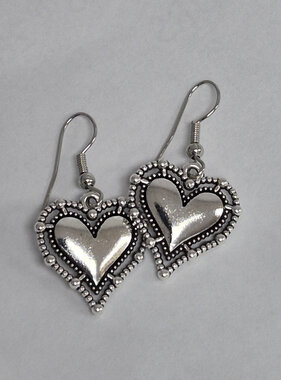 Silver Heart Fashion Earrings