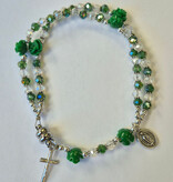 Miraculous Mother Green Rose Rosary Bracelet