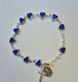 Miraculous Medal Blue Heart Rosary Bracelet