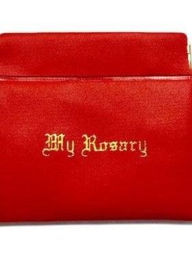 Red Rosary Clutch Case