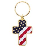 USA Flag Cross Keychain