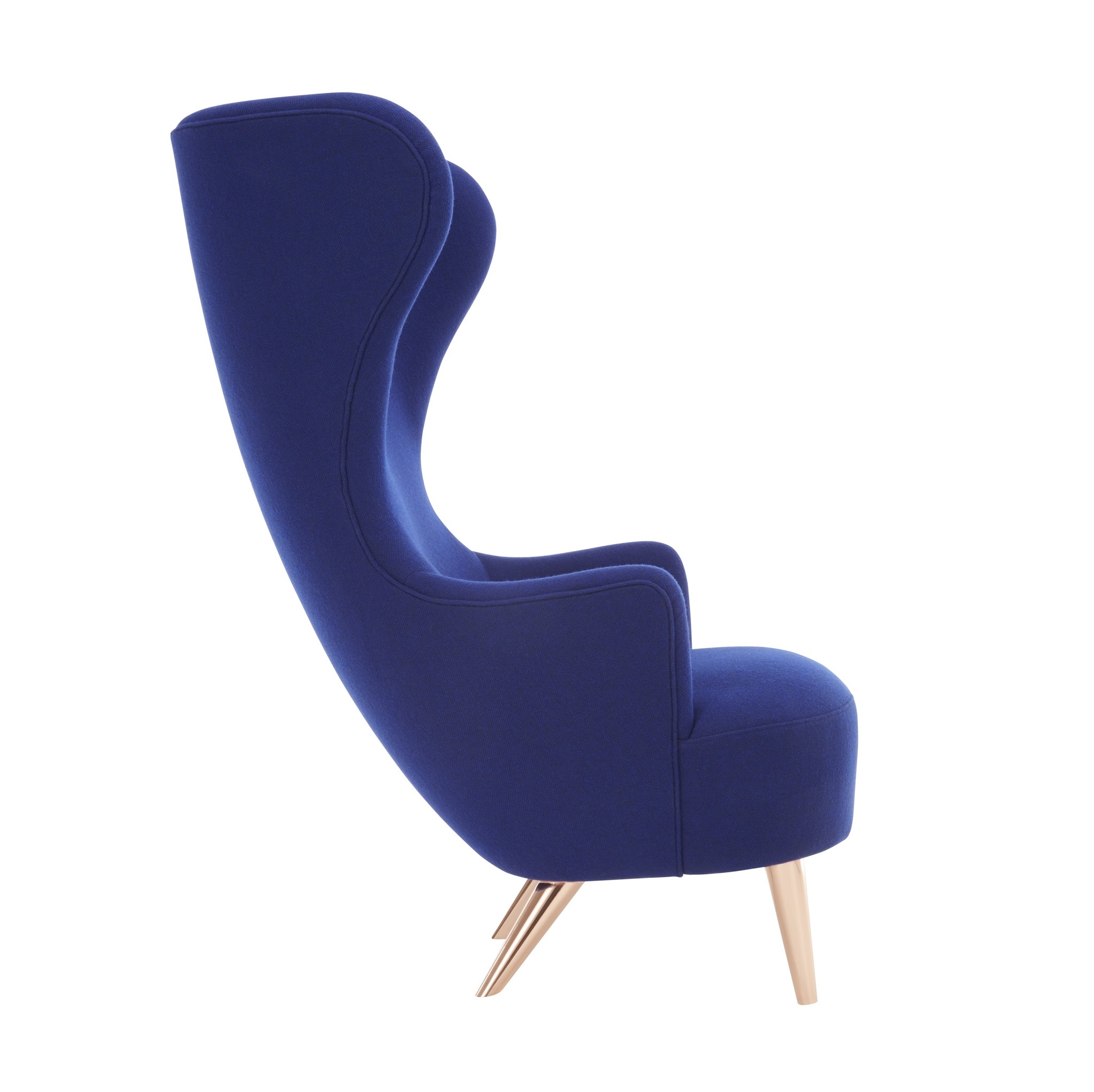 Wingback Micro chair B Kvadrat Divine Blue/copper