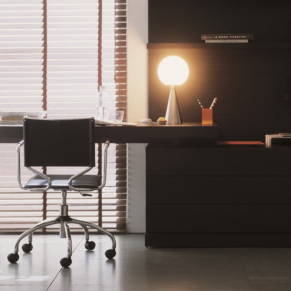 Bilia Table Lamp, Nickel/White Fontana Arte