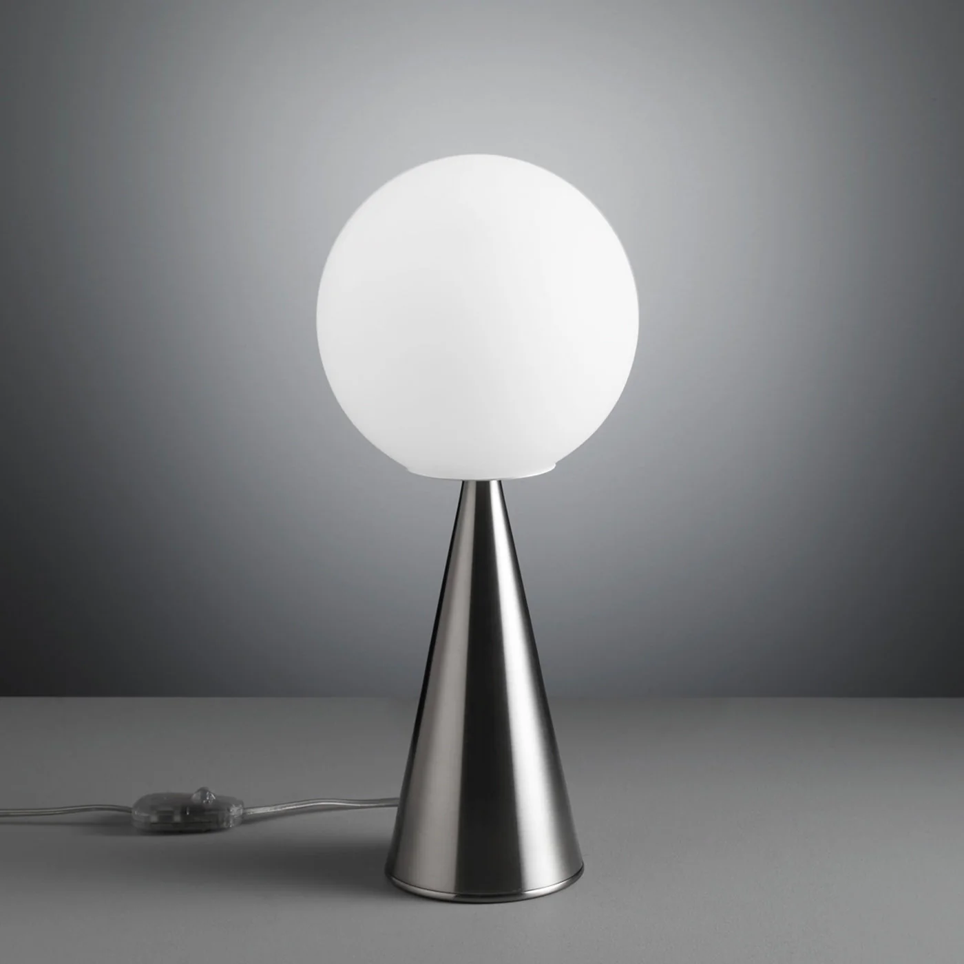 Bilia Table Lamp, Nickel/White Fontana Arte