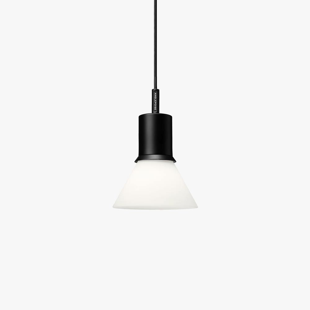 Pendentif Type 80 Noir Mat - Verre Opale