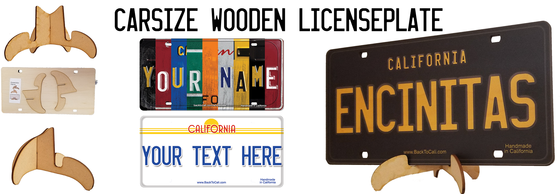 Car Size Wooden License Plates - BACKTOCALI