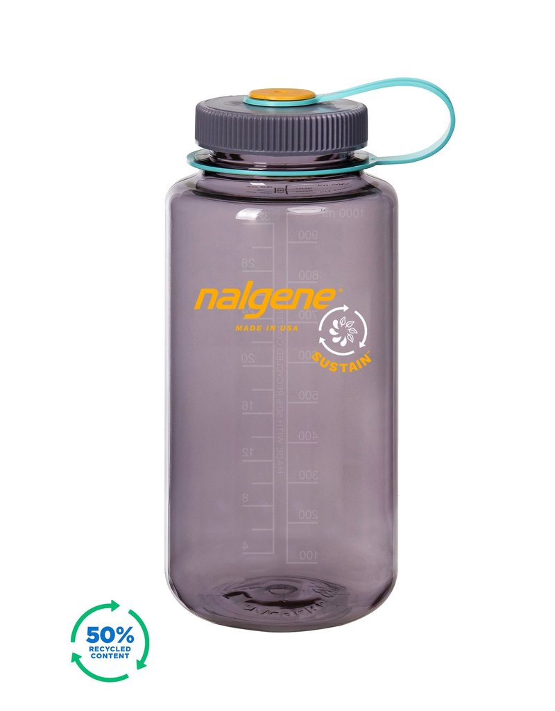 NALGENE WIDE MOUTH SUSTAIN WATER BOTTLE BPA & BPS FREE 1L (32oz) MADE IN  USA