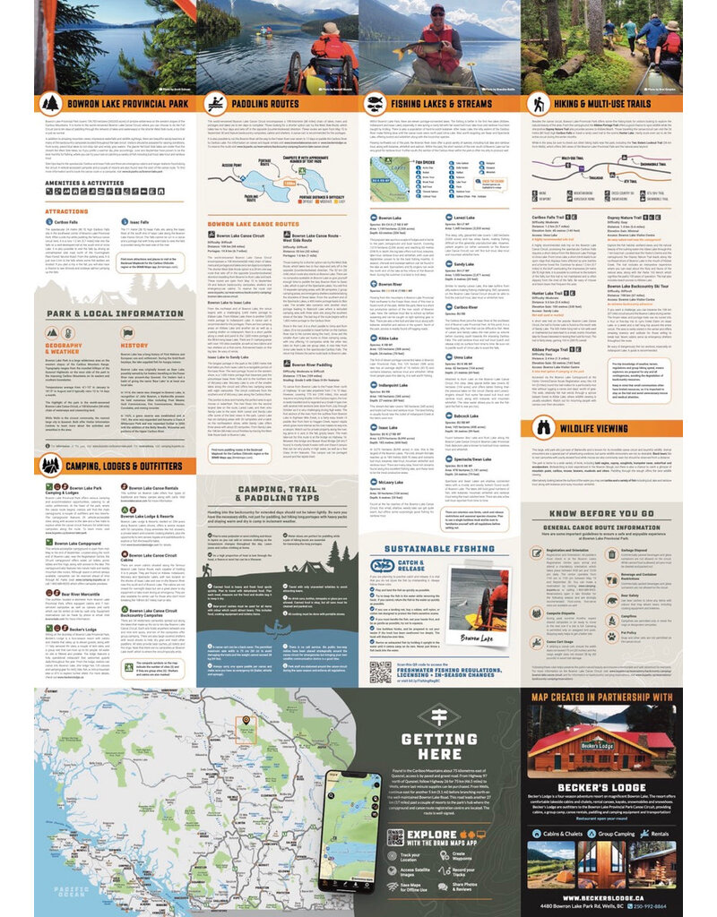Backroad Maps BRMB Bowron Lake Provincial Park BC -Destination Map WP