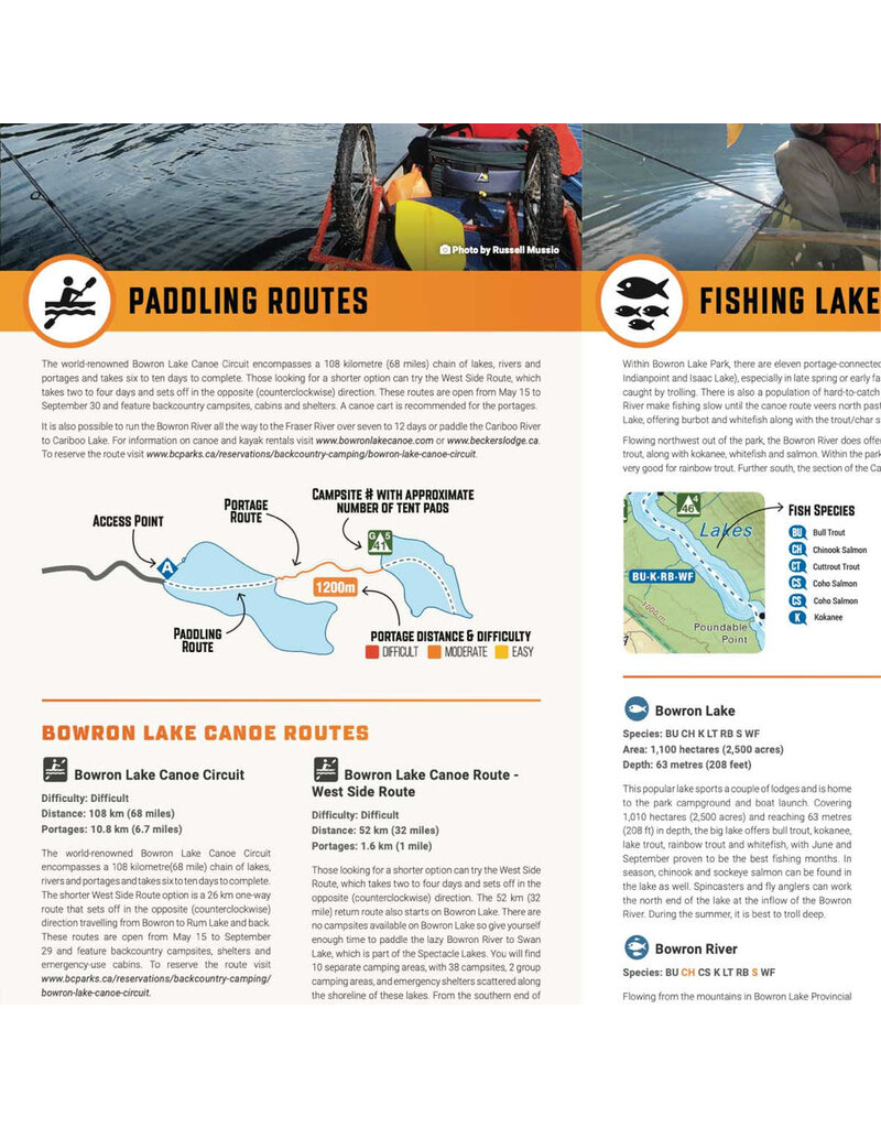 Backroad Maps BRMB Bowron Lake Provincial Park BC -Destination Map WP