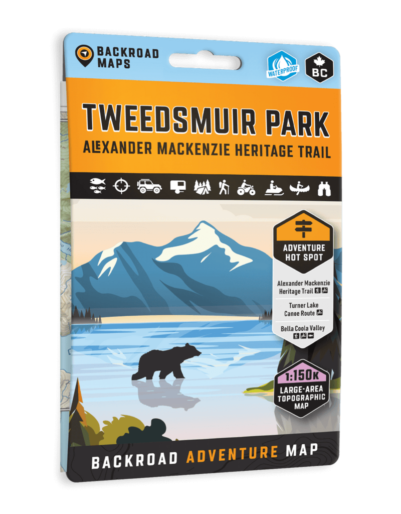 Backroad Maps BRMB Tweedsmuire Park - Alexander MacKenzie Heritage Trail BCPark Map WP