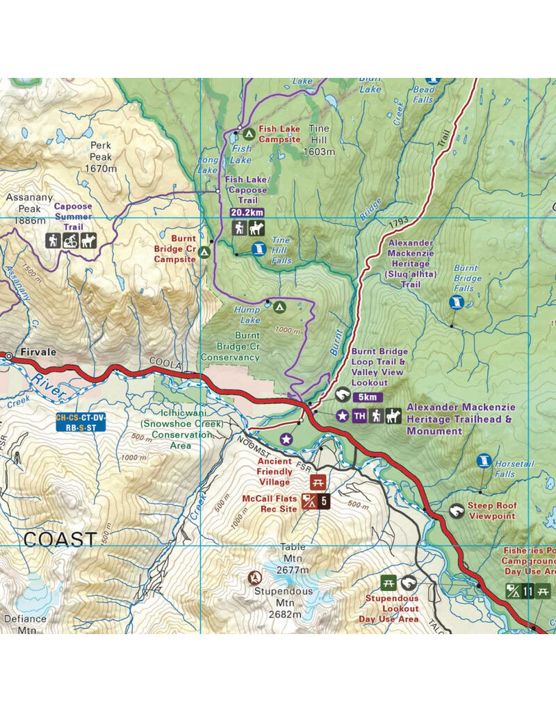 Backroad Maps BRMB Tweedsmuire Park - Alexander MacKenzie Heritage Trail BCPark Map WP