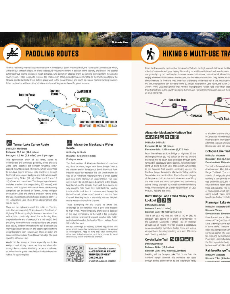 Backroad Maps BRMB Tweedsmuire Park - Alexander MacKenzie Heritage Trail BCPark Map WP
