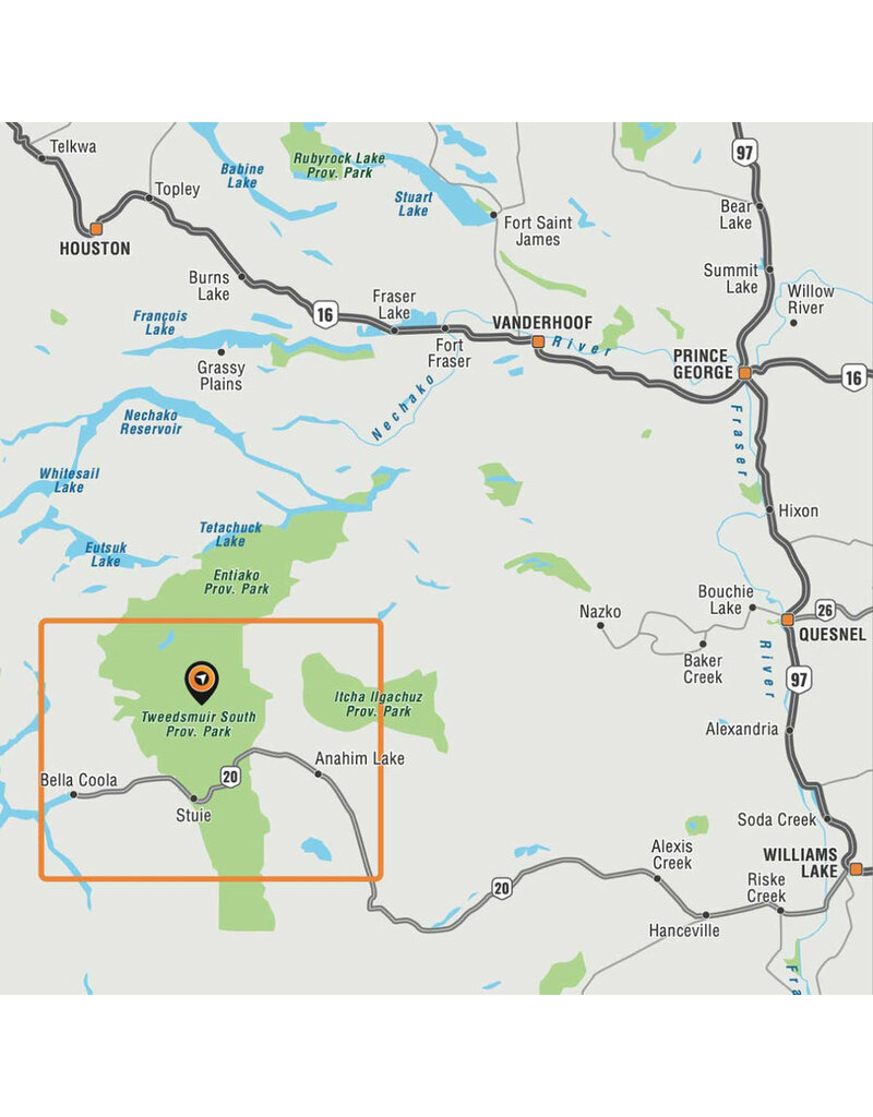 Backroad Maps BRMB Tweedsmuire Park - Alexander MacKenzie Heritage Trail BCPark Map WP