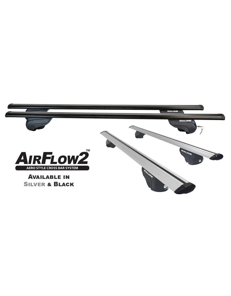 Malone Malone AirFlow2™ Roof Rack - Aero Crossbars - Raised, Factory Side Rails - Aluminum - 65"