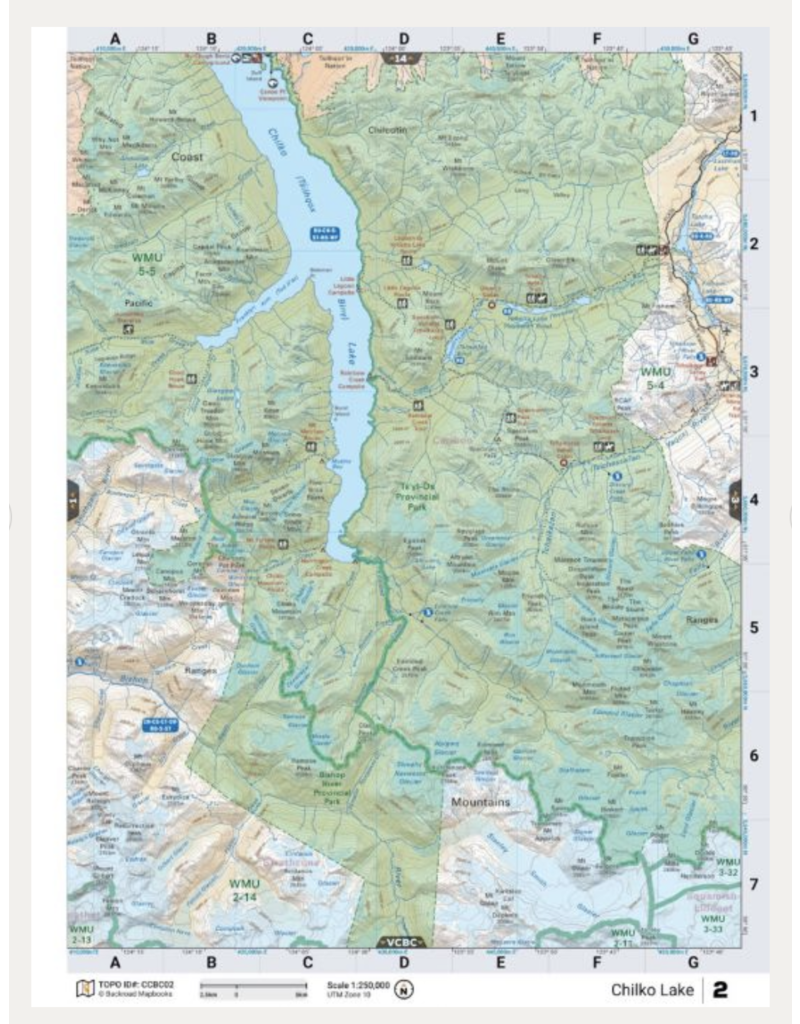 Backroad Maps BRMB Cariboo/Chilcotin BC Spiral-7th