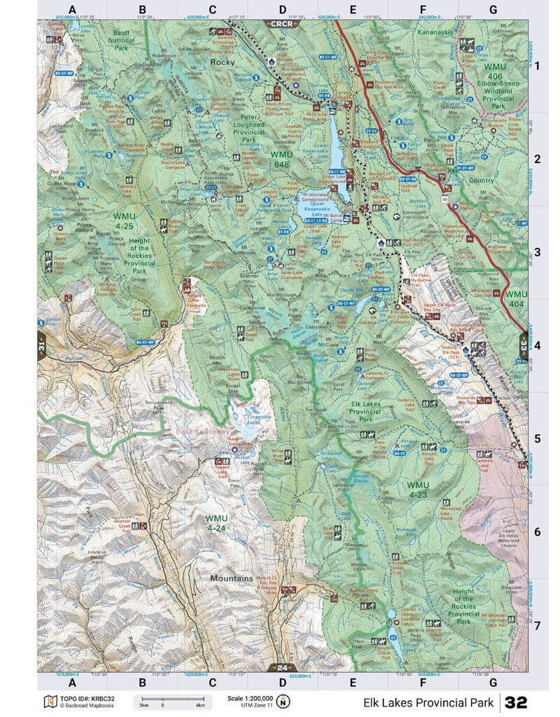 Backroad Maps BRMB Kootenay Rockies BC Spiral-9th