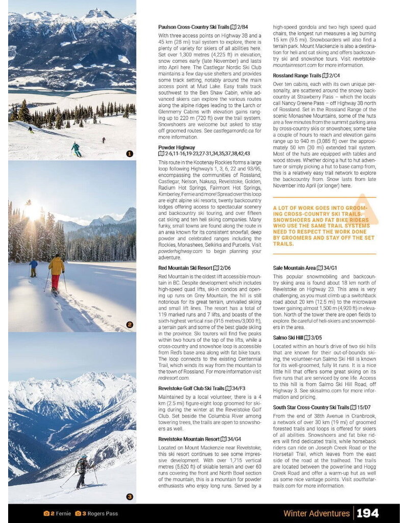 Backroad Maps BRMB Kootenay Rockies BC Spiral-9th