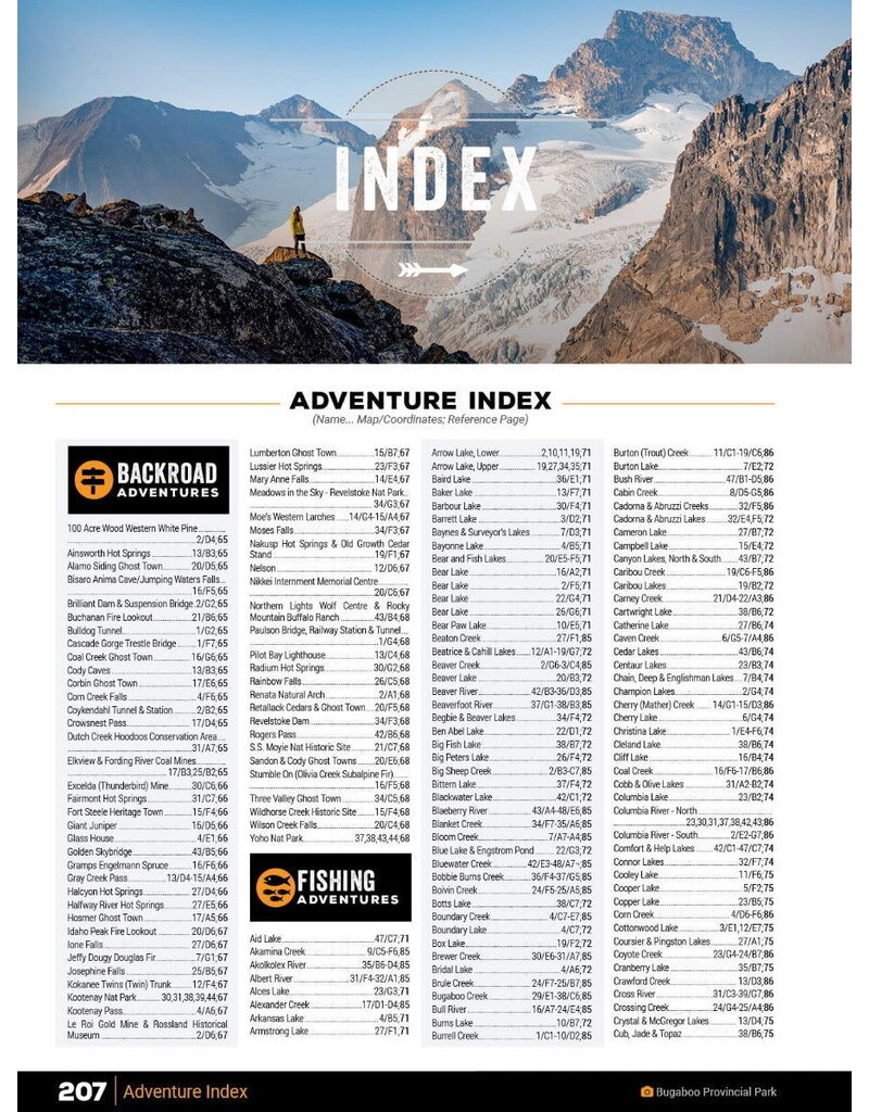 Backroad Maps BRMB Kootenay Rockies BC Spiral-9th