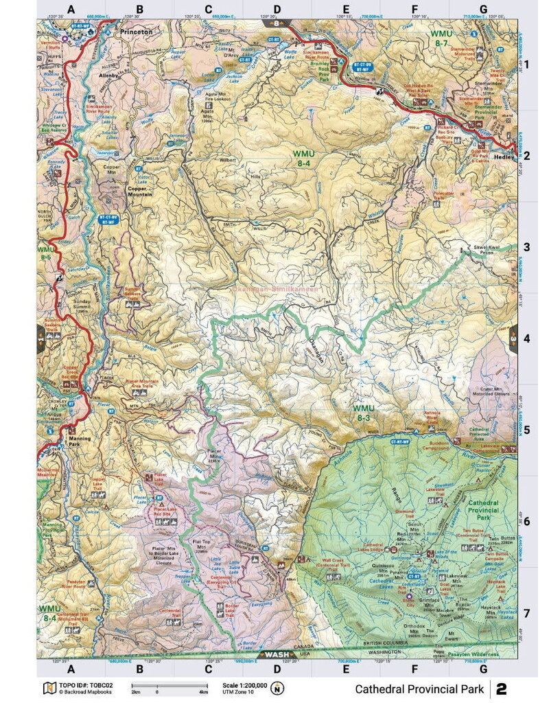 Backroad Maps BRMB Thompson/Okanagan BC Spiral-6th