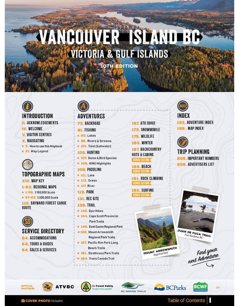 Backroad Maps BRMB Vancouver Island BC Spiral-10th