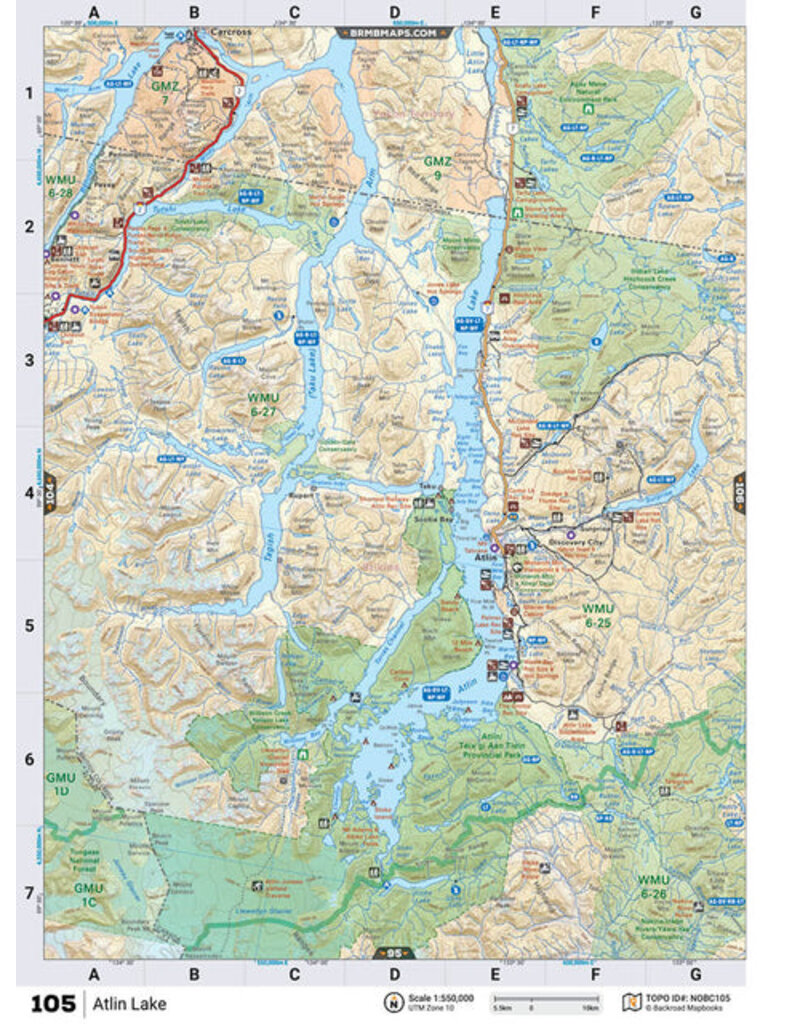 Backroad Maps BRMB NOBC105 Topo Map - Atlin WP