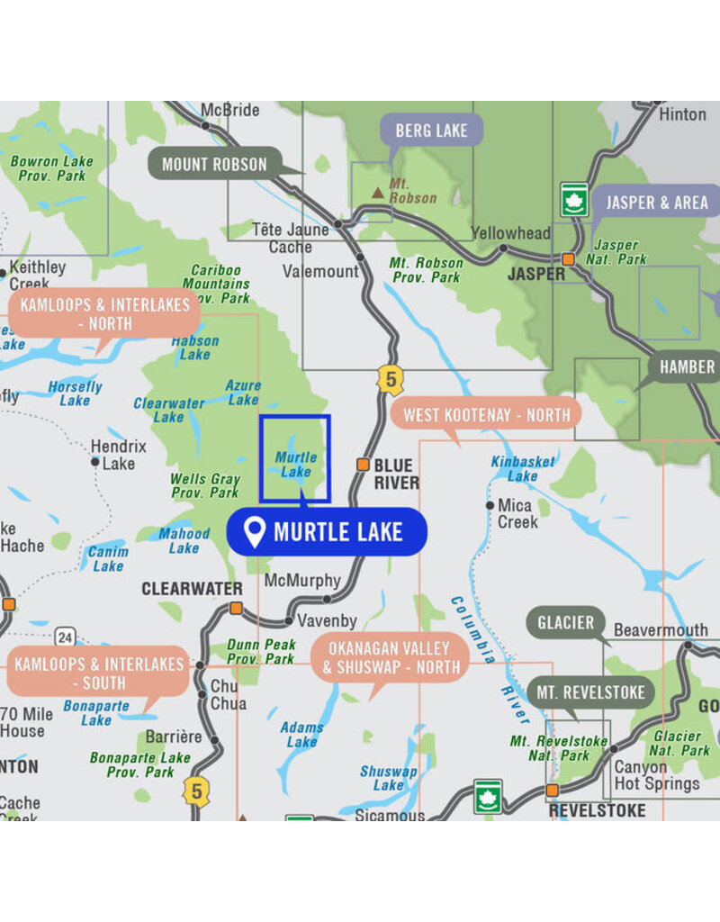 Backroad Maps BRMB Murtle Lake (Wells Gray Provincial Park BC) - Destination Map WP