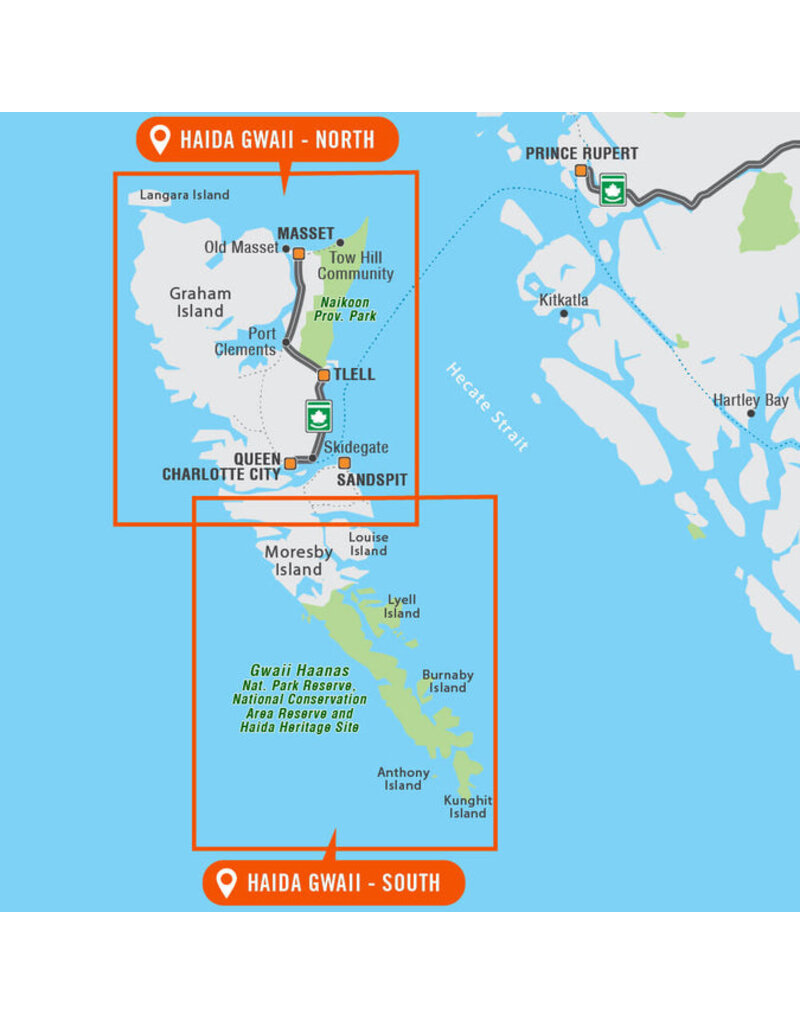 Backroad Maps BRMB Haida Gwaii BC - Recreation Map - 4th WP