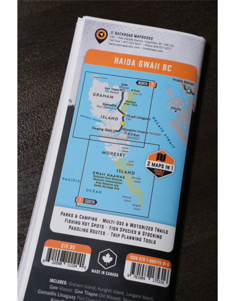 Backroad Maps BRMB Haida Gwaii BC - Recreation Map - 4th WP