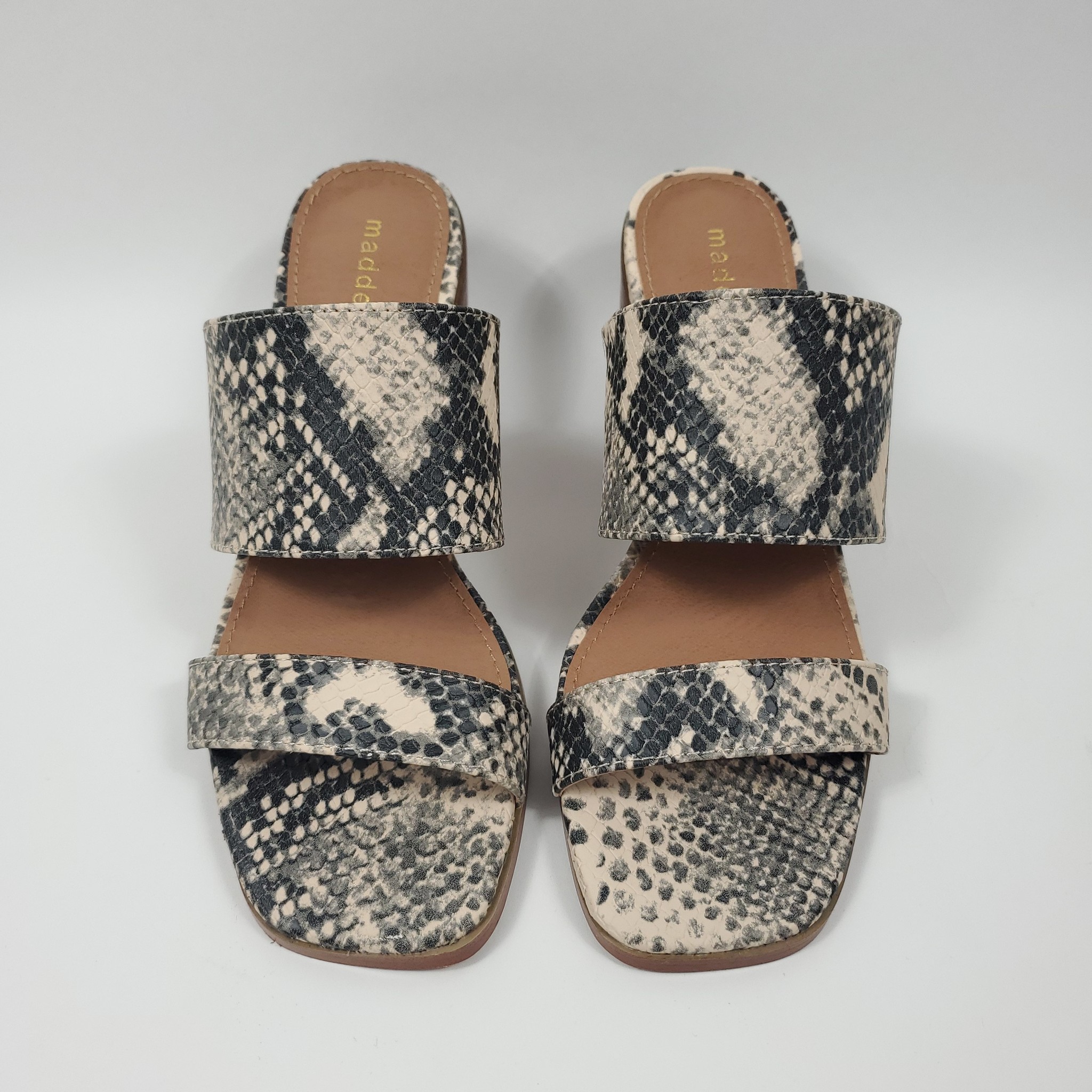 steve madden snakeskin block heel