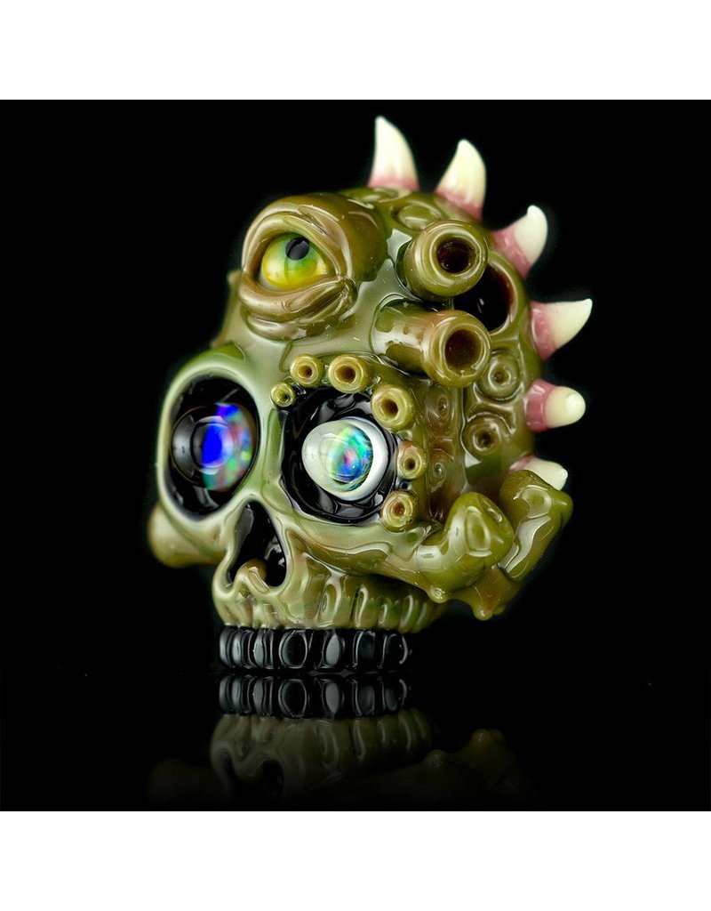 Salt x AKM Spanish Olive Creature Skull Pendant Dark Arts